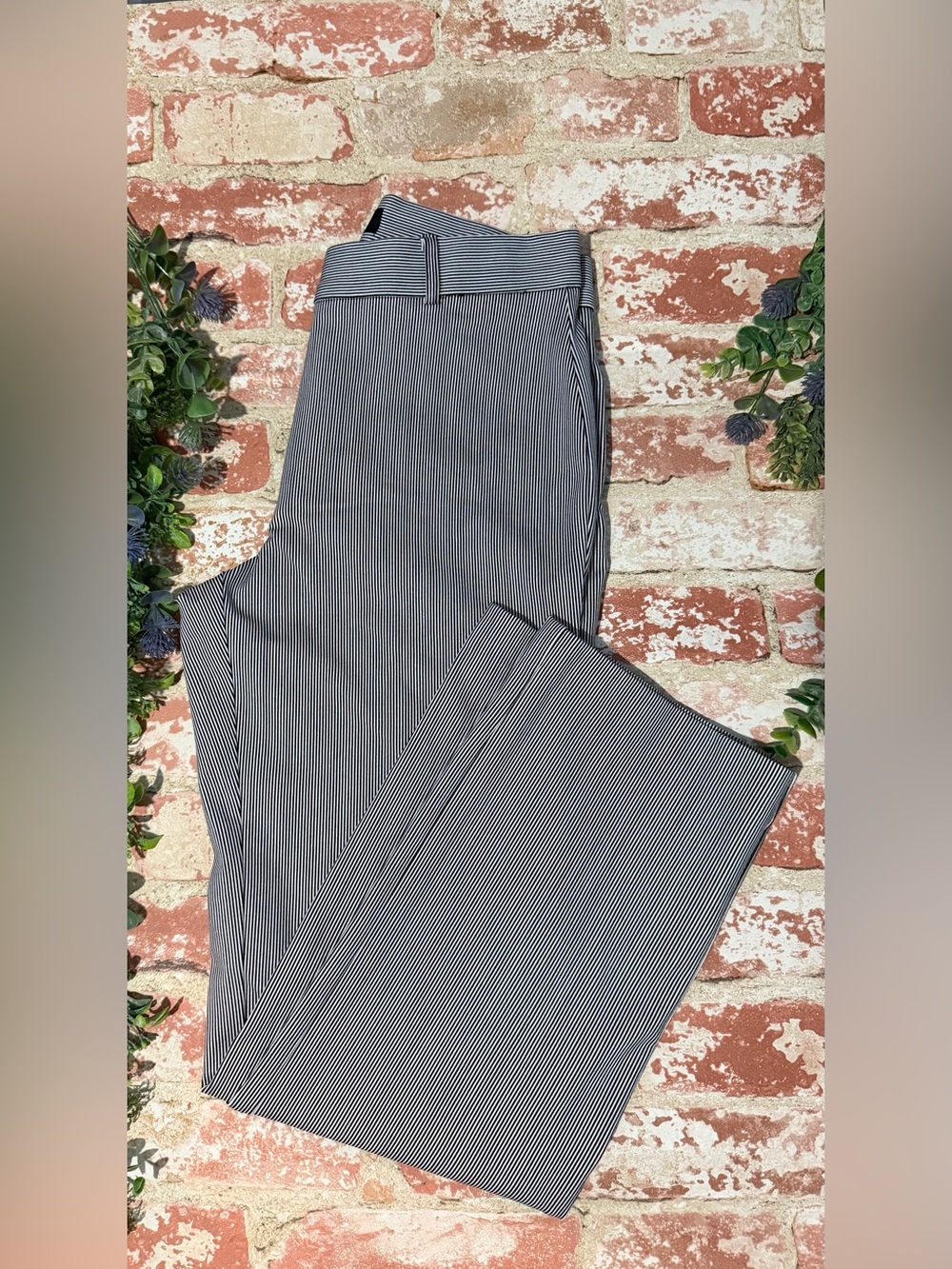 Tahari Black/Ivory Pinstripe Trousers